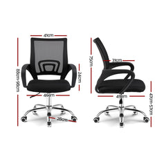 Artiss Mesh Office Chair Mid Back Black
