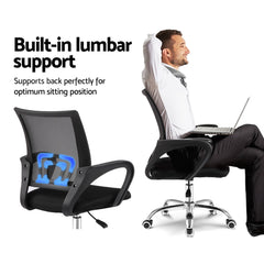 Artiss Mesh Office Chair Mid Back Black