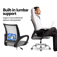 Artiss Mesh Office Chair Mid Back Grey