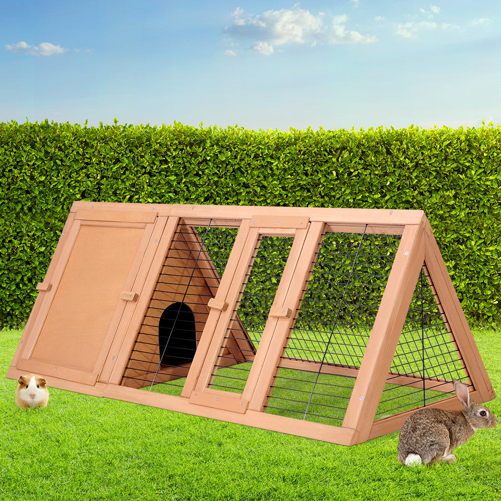 i.Pet Rabbit Hutch 119cm x 51cm x 44cm Chicken Coop Large Run Wooden Cage Outdoor