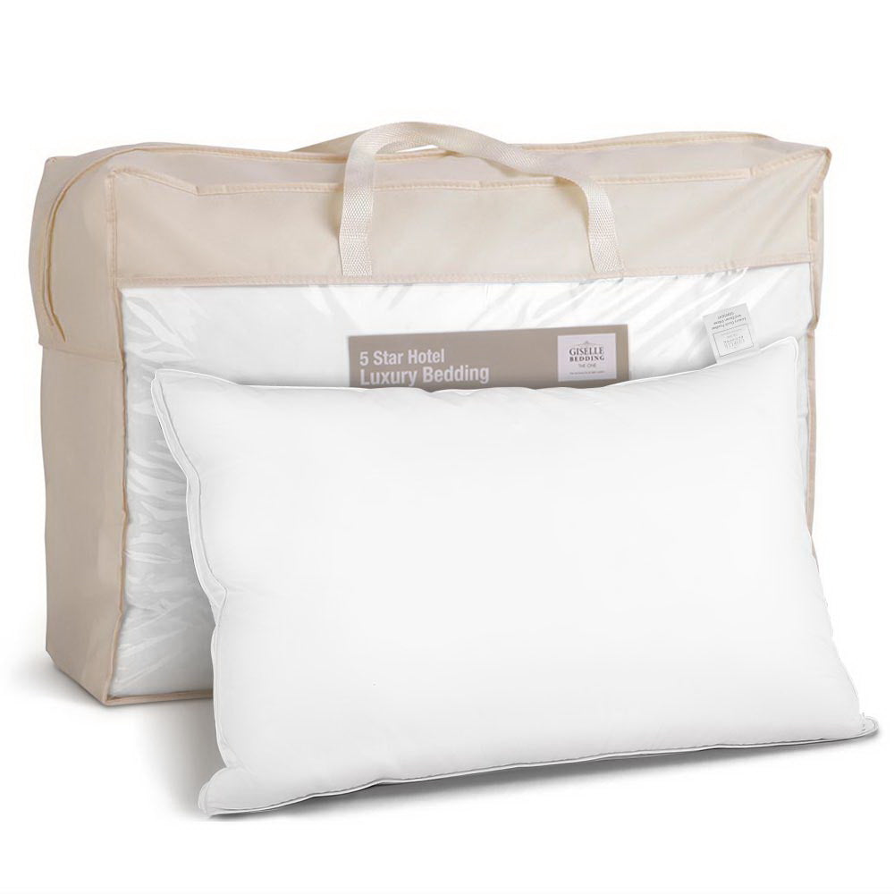 Giselle Bedding Goose Feather Down Pillow Luxury Twin Pack