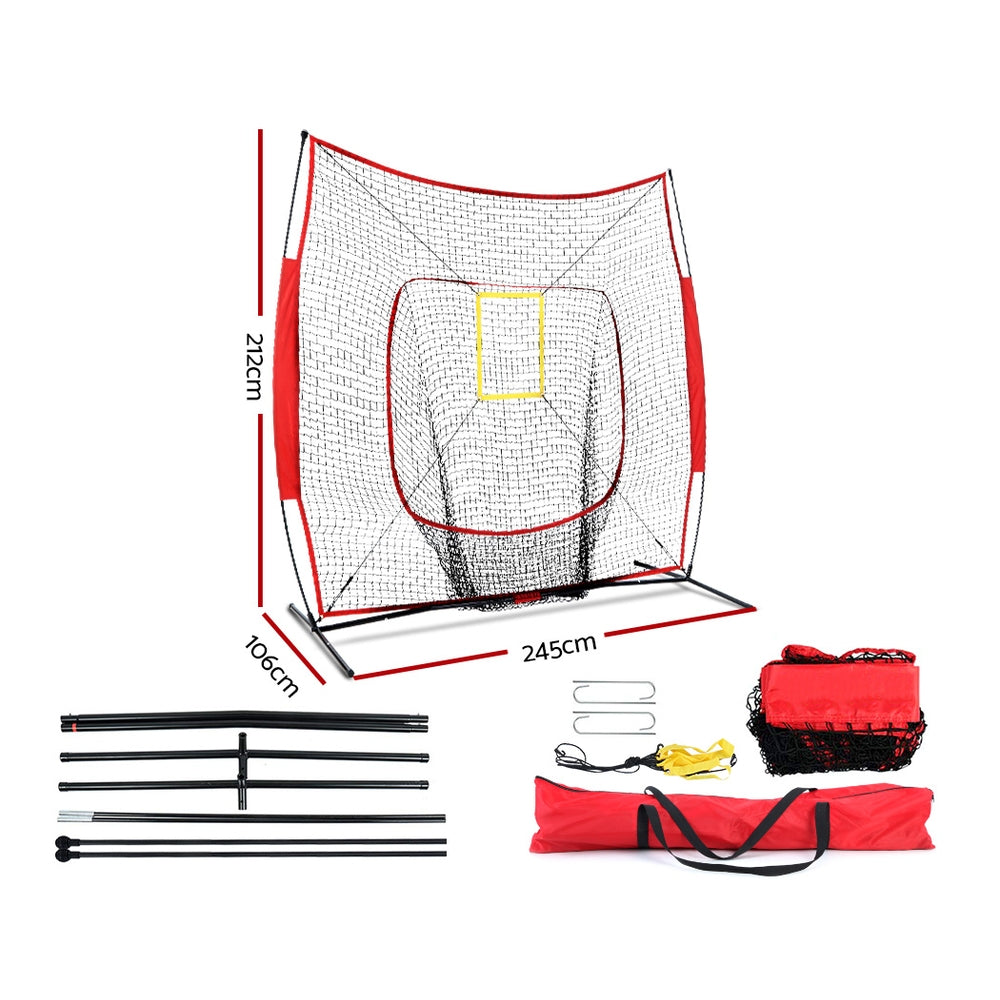 Everfit 7ft Baseball Net Pitching Kit with Stand SoftballÂ Training Aid Sports