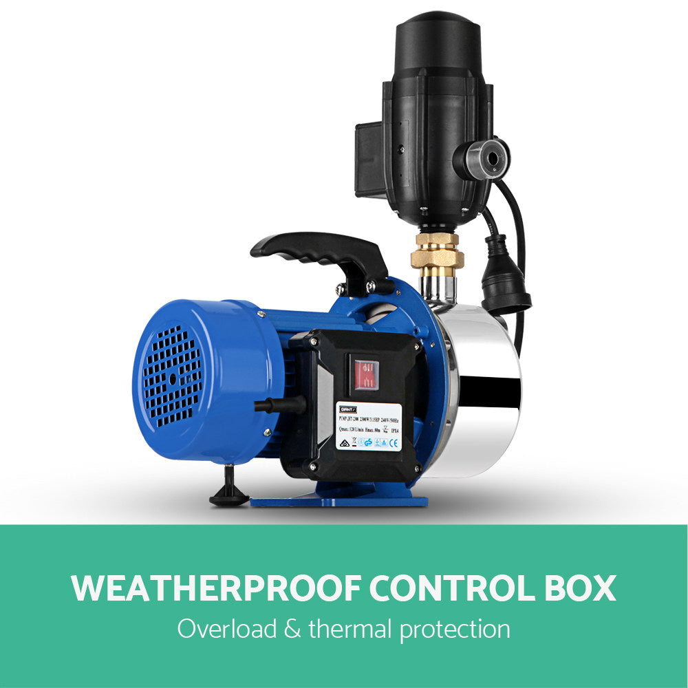 Giantz Garden Water Jet Pump High Pressure 1100W Tank Rain Farm Irrigation Black