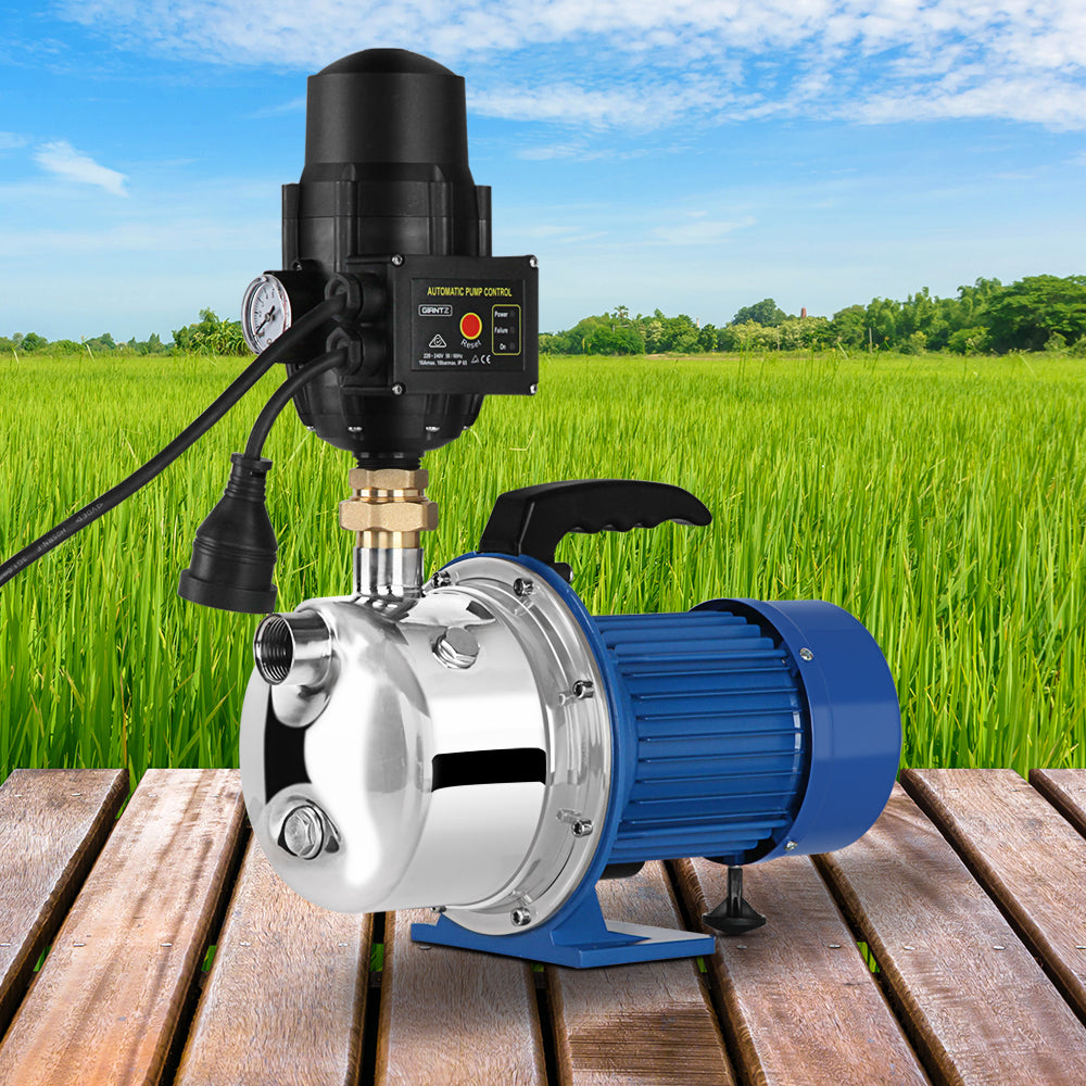 Giantz Garden Water Jet Pump High Pressure 1100W Tank Rain Farm Irrigation Black