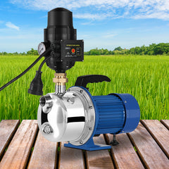 Giantz Garden Water Jet Pump High Pressure 1100W Tank Rain Farm Irrigation Black
