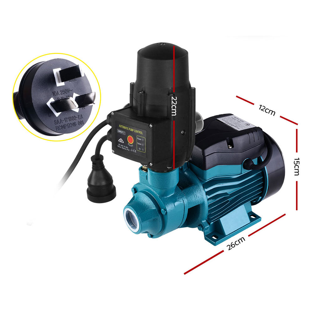 Giantz Peripheral Water Pump Garden Boiler Car Wash Auto Irrigation QB60 Black