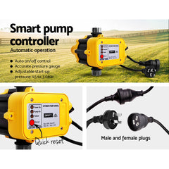 Giantz Peripheral Water Pump Garden Boiler Car Wash Electric Irrigation QB60 Yellow