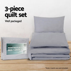 Giselle Bedding Quilt Cover Set Classic Grey King