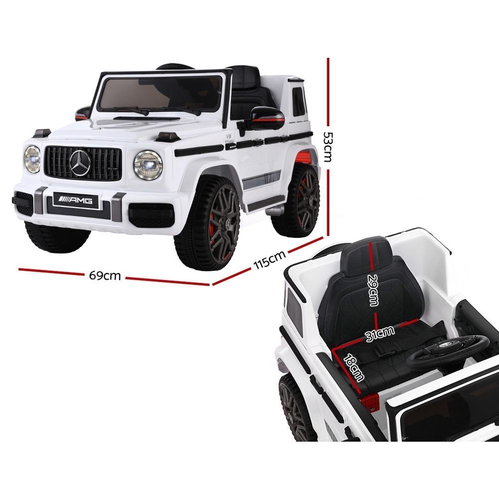 Kids Electric Ride On Car Mercedes-Benz Licensed AMG G63 Toy Cars Remote White