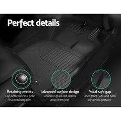 Weisshorn Car Floor Mats Rubber Fits Ford Ranger PX PX2 PX3 Dual Cab 2011-2022 3D