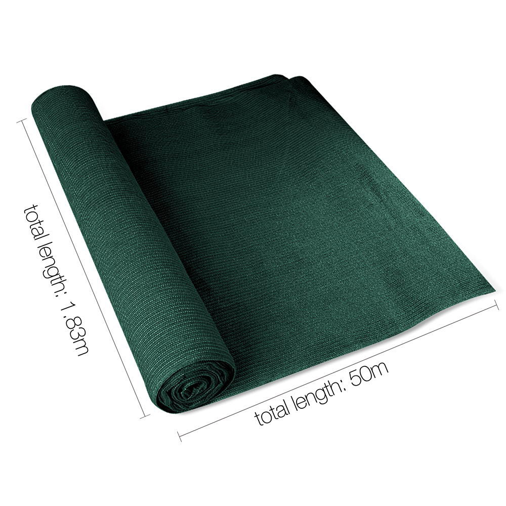 Instahut 50% Shade Cloth 1.83x50m Shadecloth Sail Heavy Duty Green