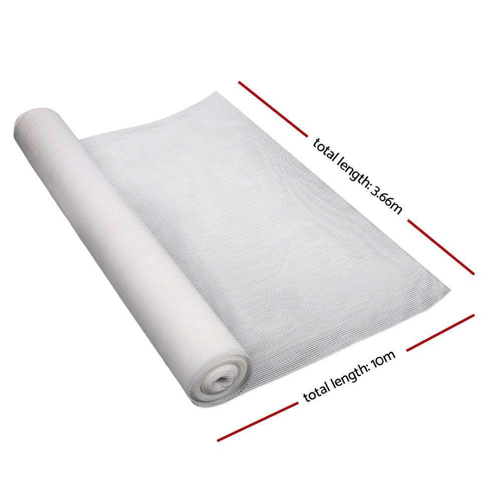 Instahut 30% Shade Cloth 3.66x10m Shadecloth Wide Heavy Duty White