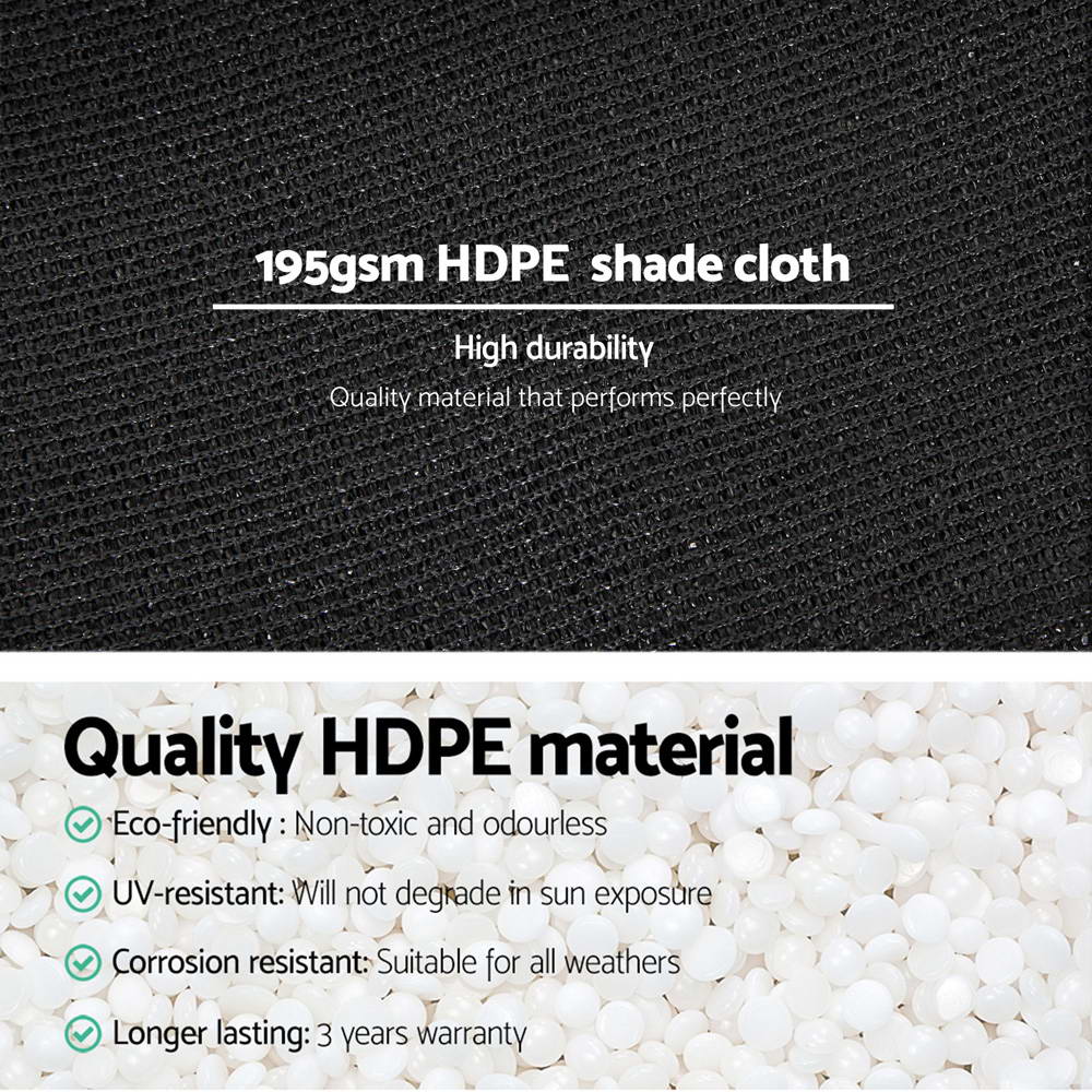 Instahut 90% Shade Cloth 3.66x20m Shadecloth Sail Heavy Duty Black