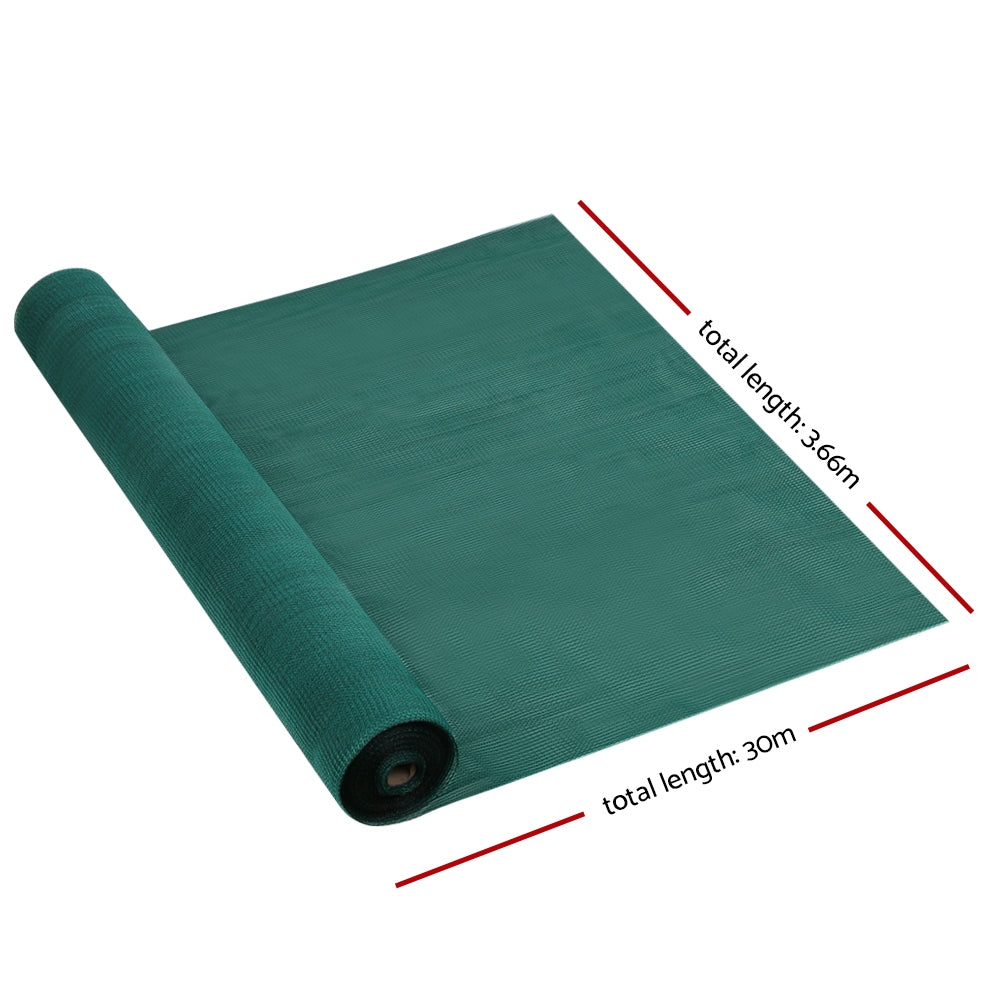 Instahut 30% Shade Cloth 3.66x30m Shadecloth Wide Heavy Duty Green