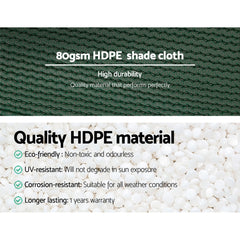 Instahut 30% Shade Cloth 3.66x30m Shadecloth Wide Heavy Duty Green