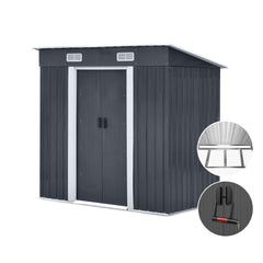 Giantz Garden Shed 1.94x1.21M w/Metal Base Sheds Outdoor Storage Tool Steel House Sliding Door