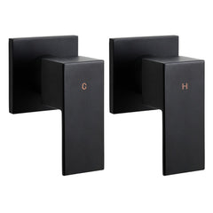 Cefito Shower Twins Tap Wall Bath Taps Brass Hot Cold Basin Bathroom Black