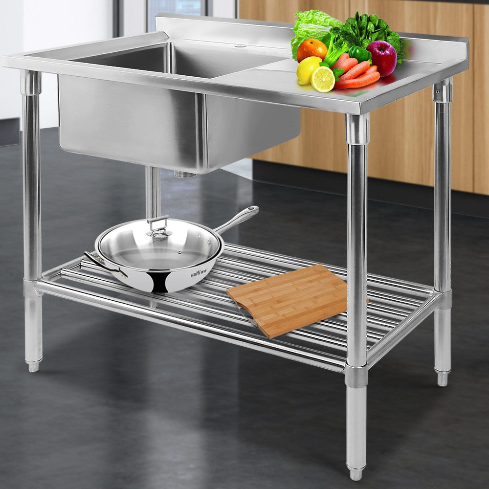 Cefito 100x60cm Stainless Steel Sink Bench Kitchen 304