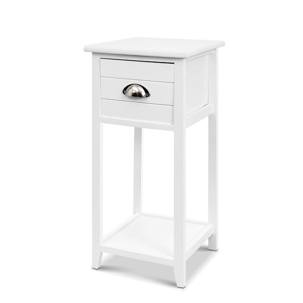 Artiss Bedside Table Vintage - THYME White