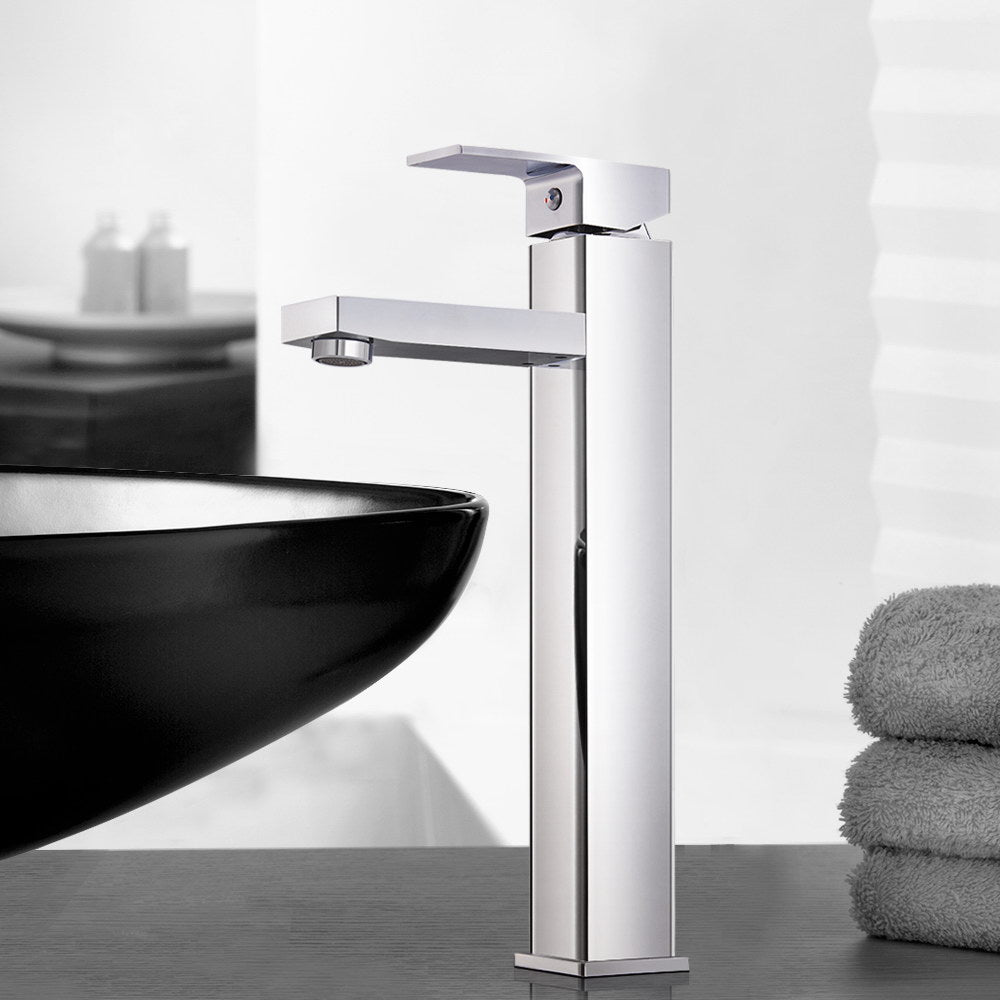 Cefito Bathroom Basin Mixer Tap Square Tall Faucet Vanity Laundry Chrome