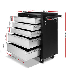 Giantz 14 Drawer Tool Box Cabinet Chest Mechanic Garage Storage Trolley Grey