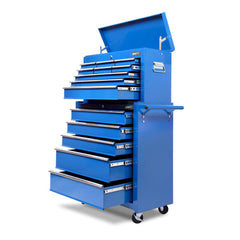 Giantz 14 Drawer Tool Box Cabinet Chest Mechanic Garage Storage Trolley Blue