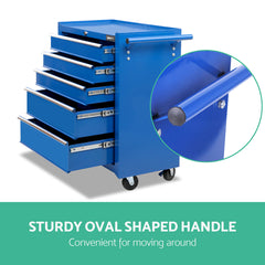 Giantz 14 Drawer Tool Box Cabinet Chest Mechanic Garage Storage Trolley Blue