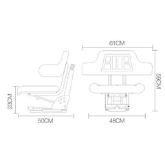 Giantz Tractor Seat Forklift Excavator Truck Universal Digger Chair PU Leather