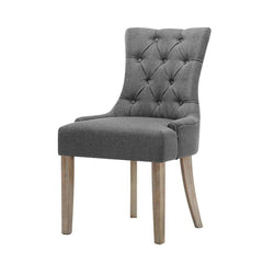 Artiss Dining Chairs Set of 2 Linen French Provincial Grey