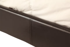 Queen PU Leather Bed Frame Brown