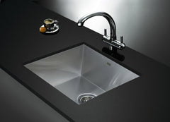 440x440mm Handmade Stainless Steel Undermount / Topmount Kitchen Laundry Sink with Waste