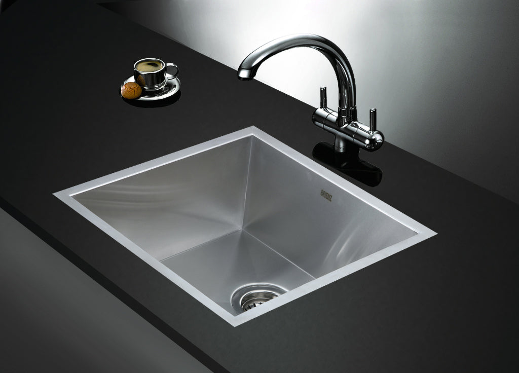 440x440mm Handmade Stainless Steel Undermount / Topmount Kitchen Laundry Sink with Waste