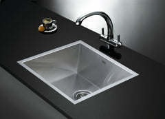 440x440mm Handmade Stainless Steel Undermount / Topmount Kitchen Laundry Sink with Waste