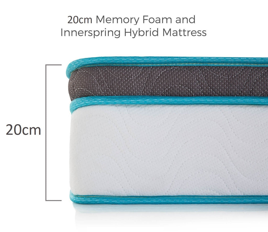 Palermo King Single 20cm Memory Foam and Innerspring Hybrid Mattress