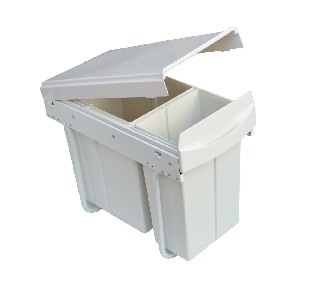 Pull Out Bin Kitchen Double Dual Slide Garbage Rubbish Waste 10L+20L