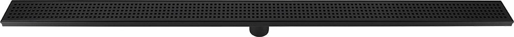1200mm Bathroom Shower Black Grate Drain w/Centre outlet Floor Waste Square Pattern