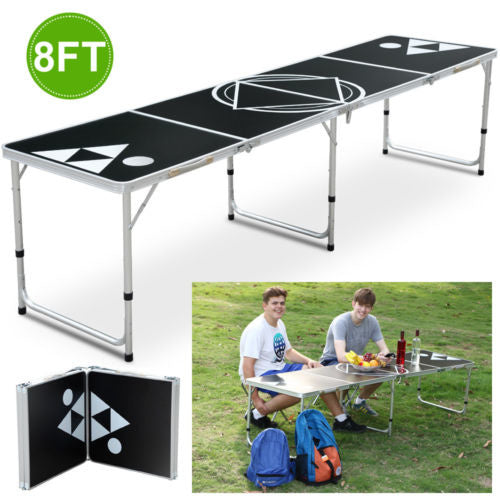 Professional 8ft Beer Pong Table Drinking Game