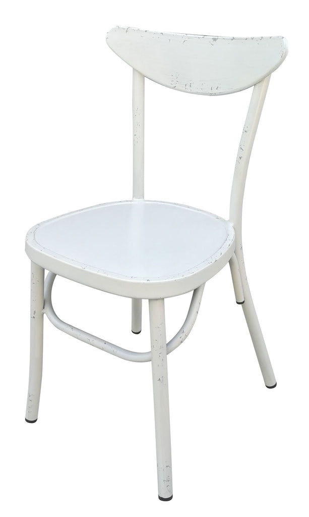 Aluminium Moon Back Chair Retro White Set of 2