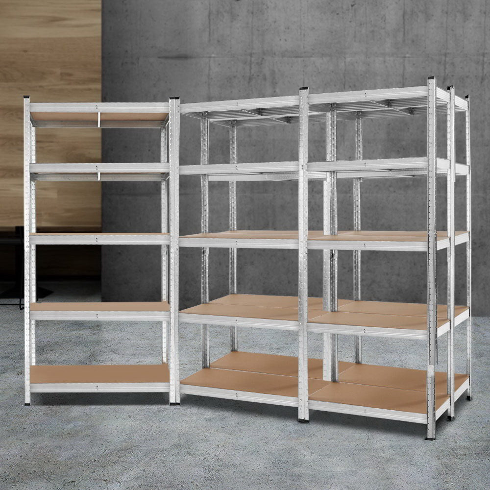Giantz 5x1.8M Garage Shelving Warehouse Rack Pallet Racking Storage Shelf Silver