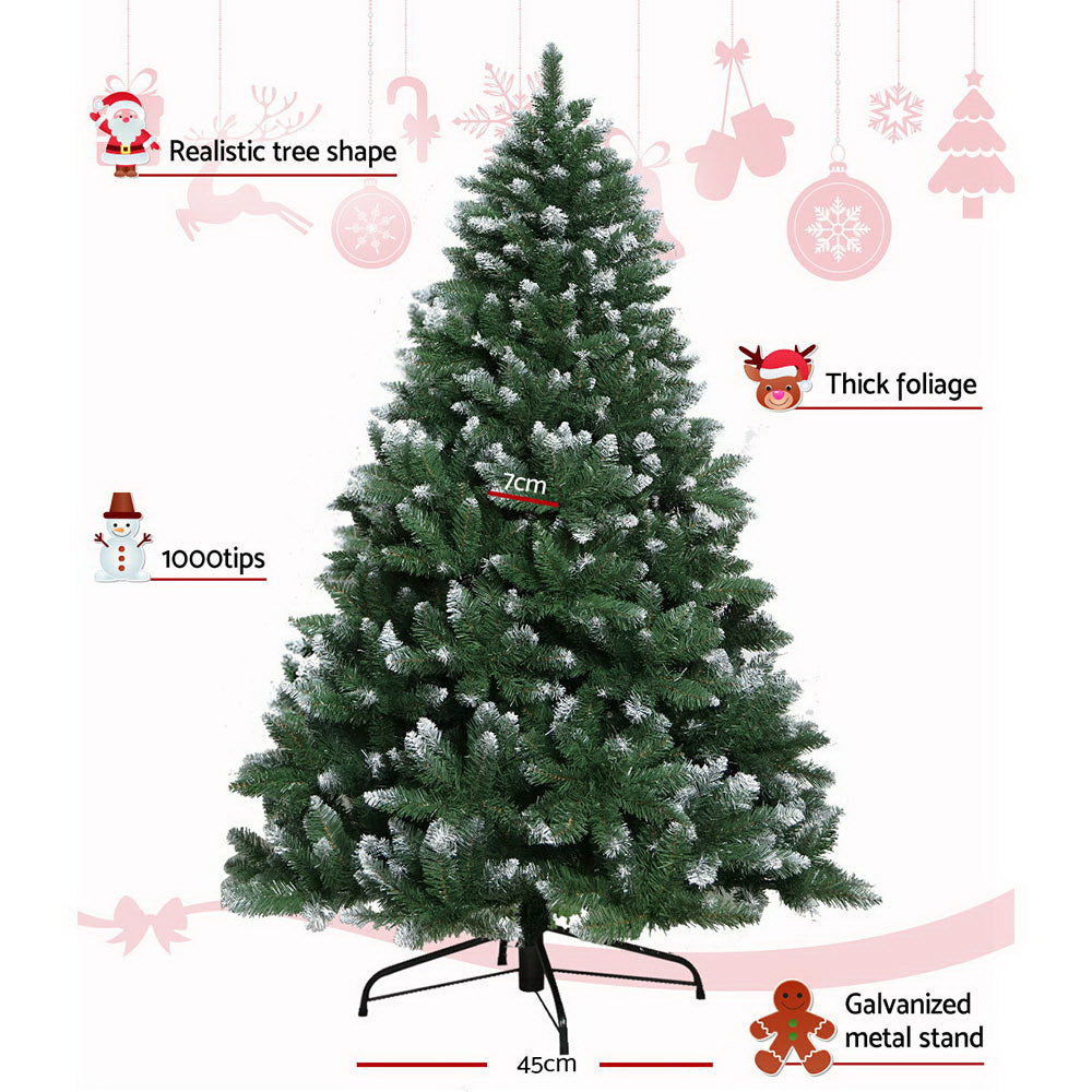 Jingle Jollys Christmas Tree 2.1m Snowy Xmas Tree Decoration 905 Tips