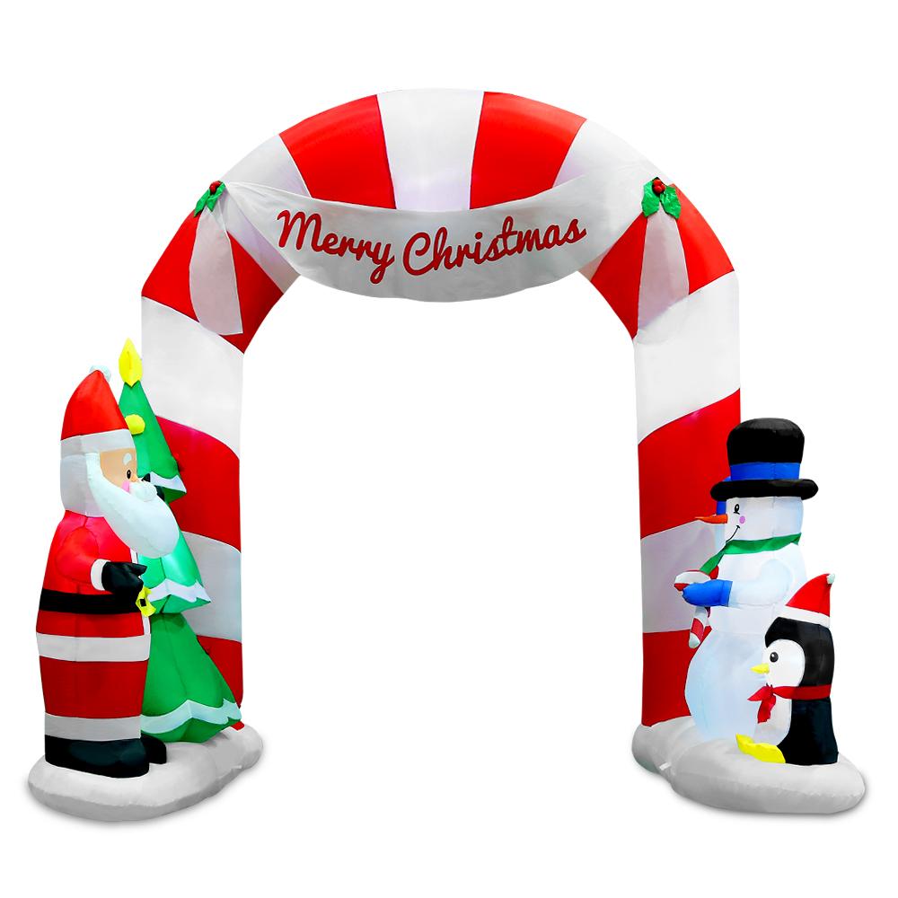 Jingle Jollys Christmas Inflatable Archwary Santa 3M Illuminated Decorations