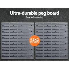 Giantz 44 Storage Bin Rack Wall Mounted Peg Board