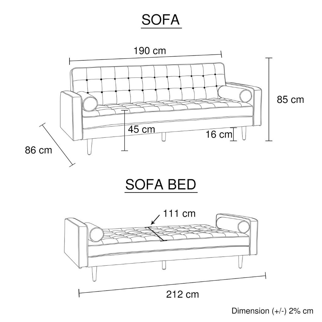 Sofa Marcella Green Velvet Fabric