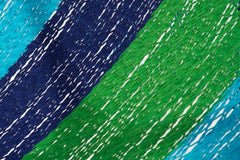 Mayan Legacy Queen Size Outdoor Cotton Mexican Resort Hammock No Fringe in Oceanica Colour