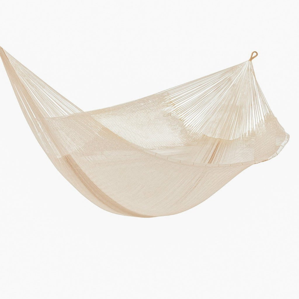 Mayan Legacy Jumbo Size Super Nylon Mexican Hammock in Cream Colour