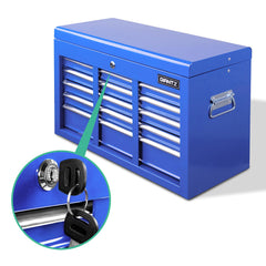 Giantz 9 Drawer Tool Box Cabinet Chest Toolbox Storage Garage Organiser Blue