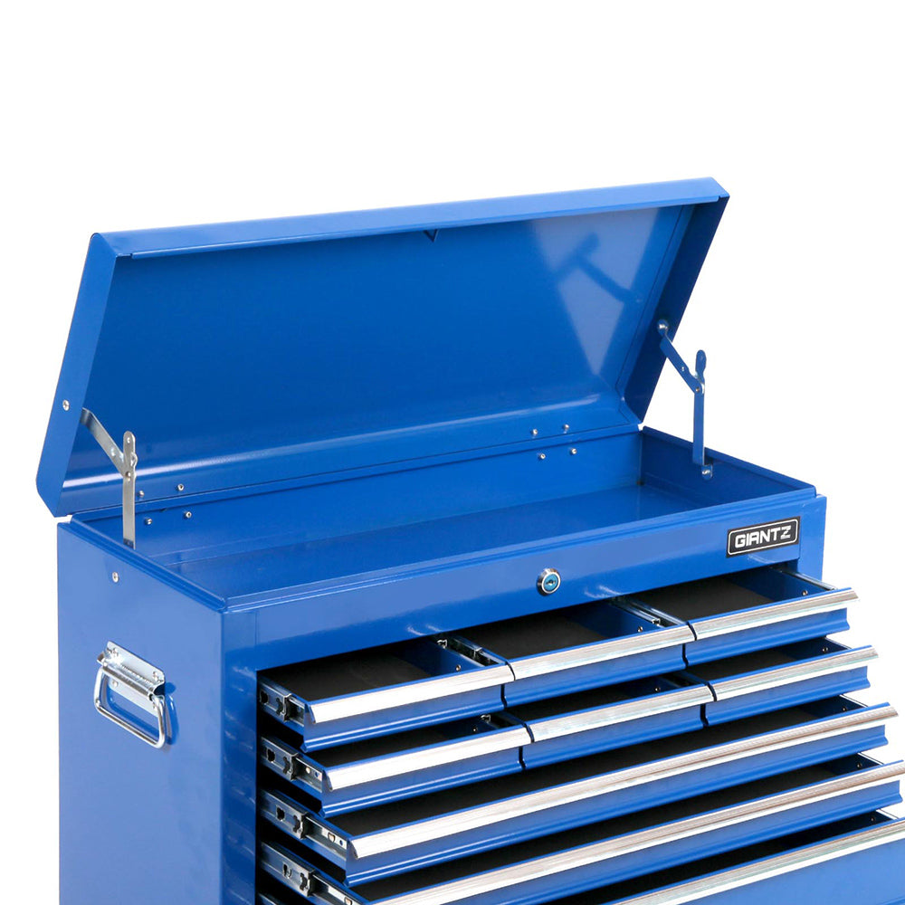 Giantz 9 Drawer Tool Box Cabinet Chest Toolbox Storage Garage Organiser Blue