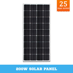 200W 12V Mono Solar Panel Kit Caravan Camping Power Battery Charging Home